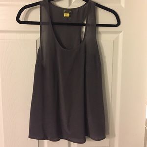 Anthropologie gray silk tank
