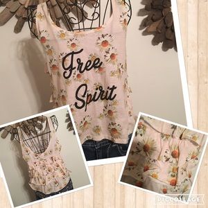 Free spirit ruffled tank