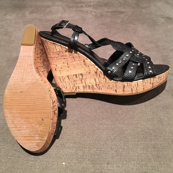 Women's Enzo Angiolini Cork Wedge Sandals - Picture 2 of 4