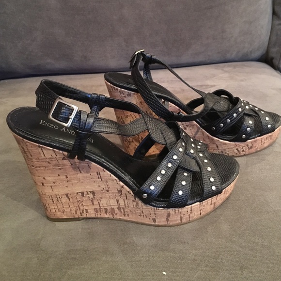 Women's Enzo Angiolini Cork Wedge Sandals - Picture 4 of 4