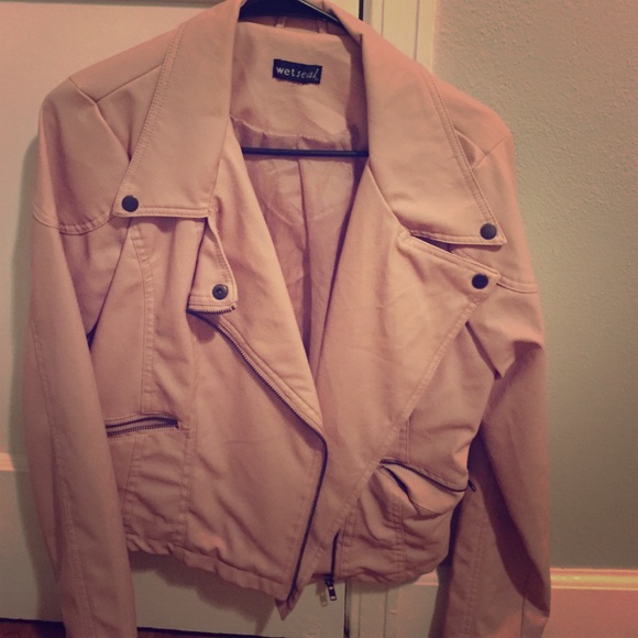 Light pink leather jacket