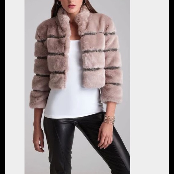 šBomber Style Fur and Suede Jacket L - Picture 4 of 8