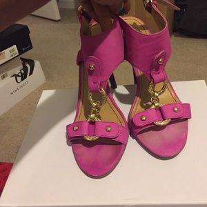 Nine West-pink ankle strap Sandler