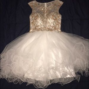 Gold, Silver, and White, Homecoming dress.