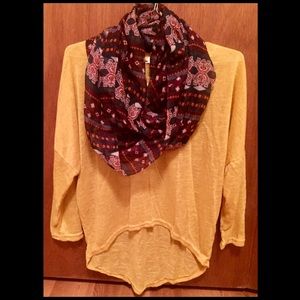 Gold high low flowy sweater