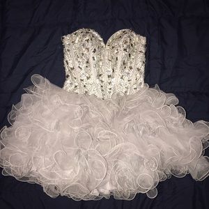 Silver Sherri Hill Homecoming/prom dress.