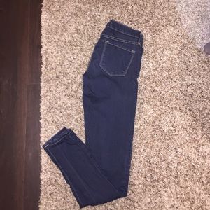 Dark low rise skinny jeans