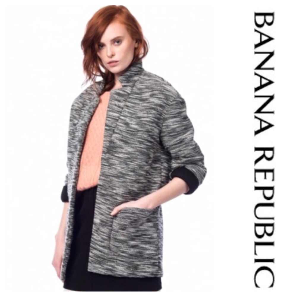 HP🎉 Banana Republic Knit Tweed Coat Jacket