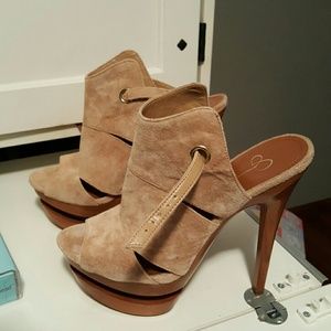 Jessica Simpson Suede Wooden Heels