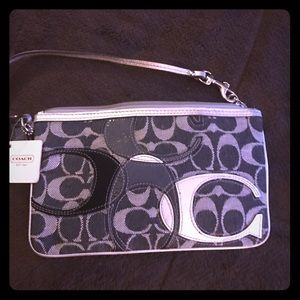 Authentic Denim Coach Wristlet