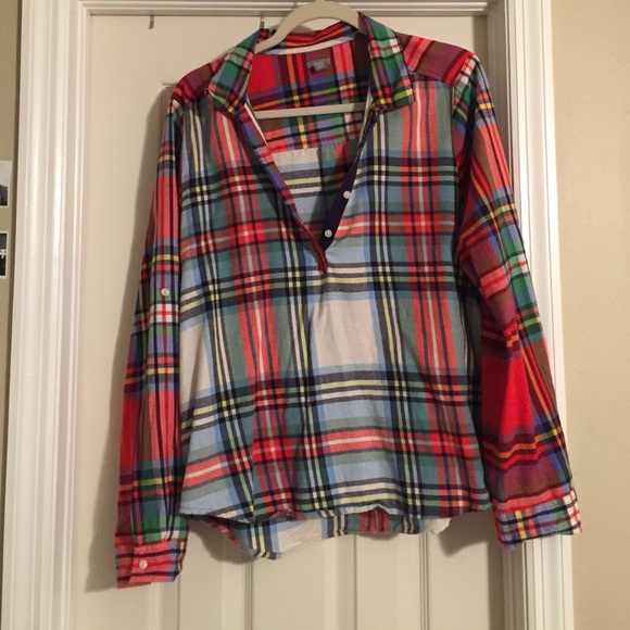 Flannel half button down