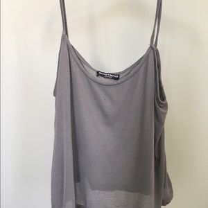 Brandy Melville Grey Spaghetti Strap Crop