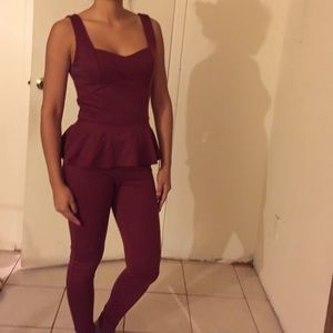 Burgundy jumpsuit