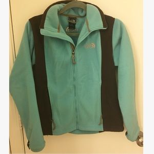 The North Face Teal & Brown Zip Up Fleece