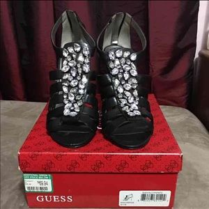 Black Guess Caged Heels Size 8.5