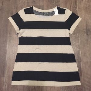 Gap Black and Tan Stripe Tee