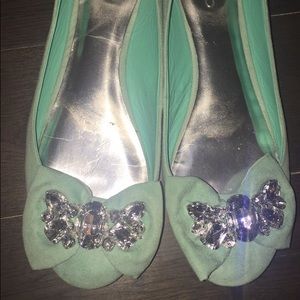 Turquoise Embellished jeweled flats Aldo 10