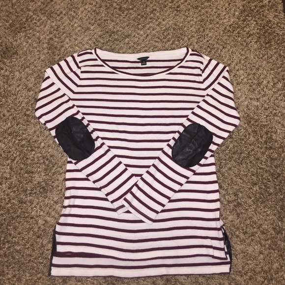 Cream and maroon striped shirt