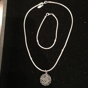 Pandora 14k/SS Pendant w/ 16' SS CH & bracelet