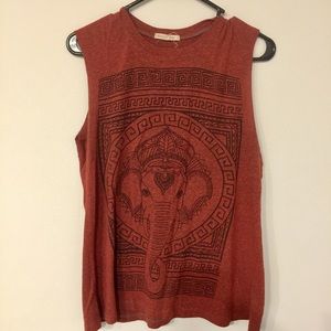 UO red elephant tank top