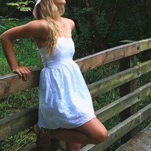 Strapless white dress!