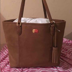 Tan suede Ralph Lauren shoulder bag