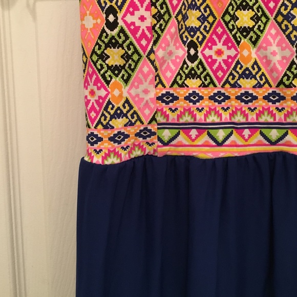 Neon Aztec Maxi Dress - Picture 3 of 4