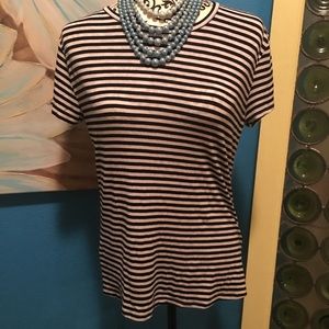 ZARA TRAFALUC BLACK AND WHITE EGYPTIAN COTTON TEE