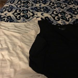 Cream/black tiered tanks