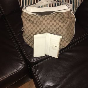 Authentic Tan and Brown Gucci purse and wallet