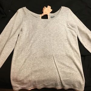 Gray with pink bow sweater from Aerie