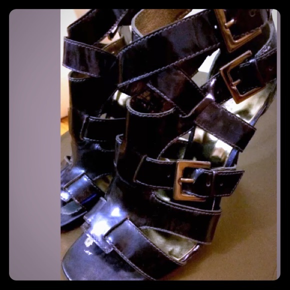 MARCIANO Metallic Blue Strappy Gladiator Heels - Picture 1 of 4