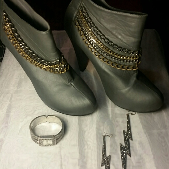 Gray booties
