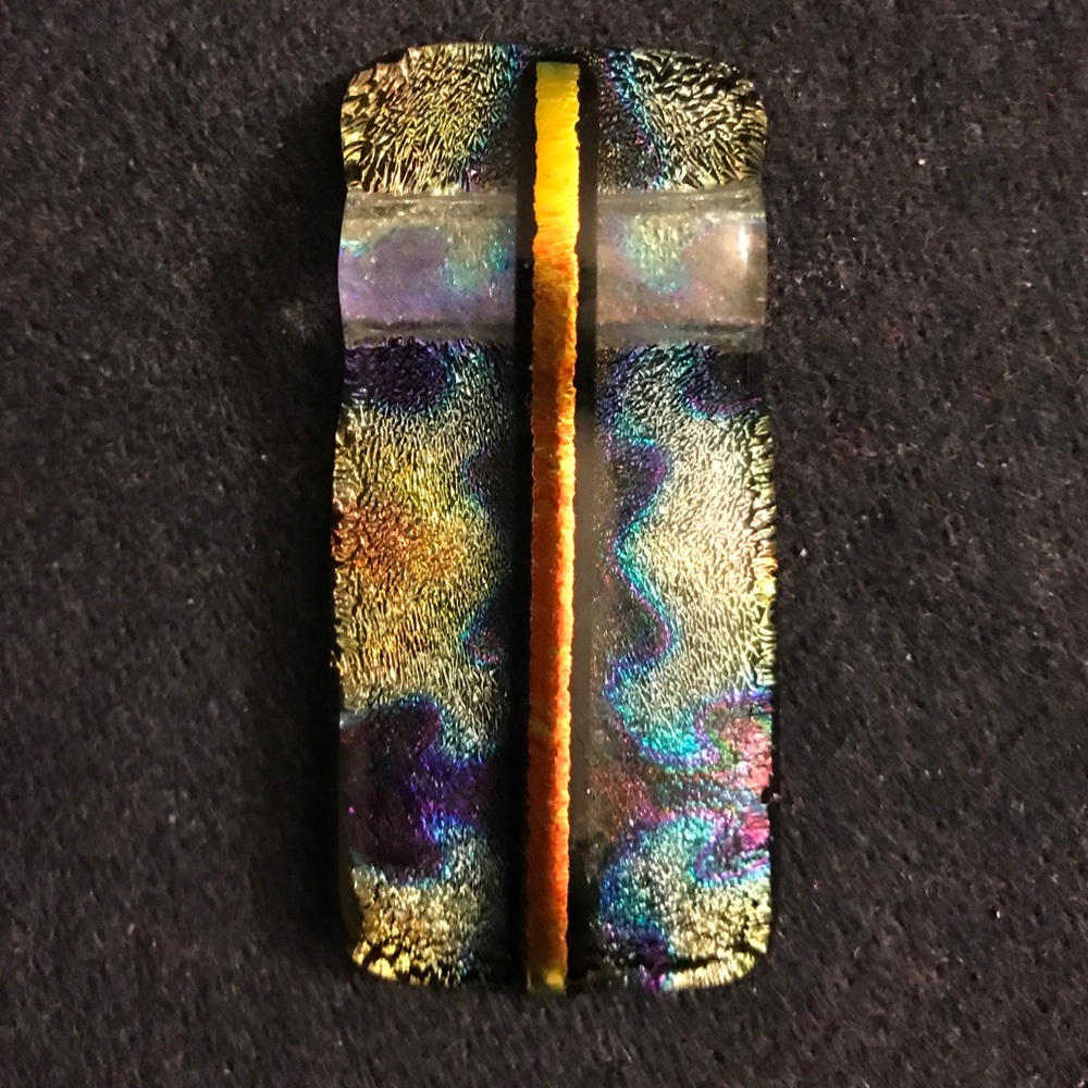 Beautiful dichroic glass slide/pendant!! No chain. - Picture 4 of 4