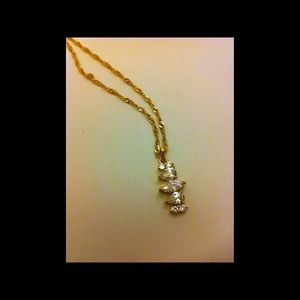 jewelry 14K Gold Filled CZ Pendant long chain.