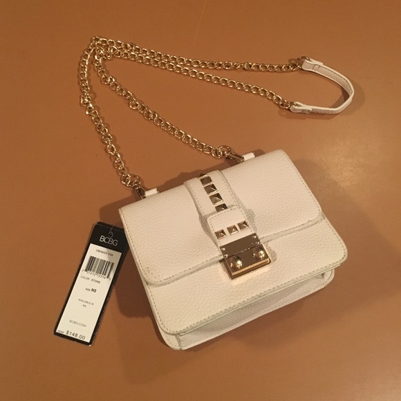 BCBG studded caviar bag in color stone.