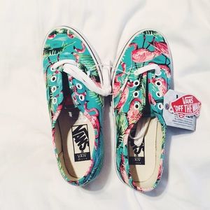 Flamingo print vans
