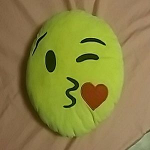 Yellow Kissing Emoji Pillow