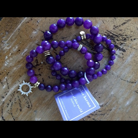 Color Karma bracelet set. Purple
