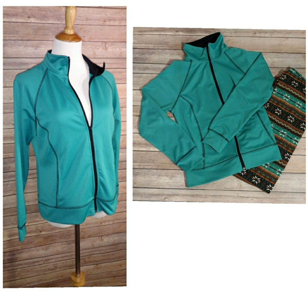 💚Zip- up Jacket / top (teal / jade)