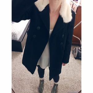 Urban Outfitters Wool Peacoat with Faux Fur Collar