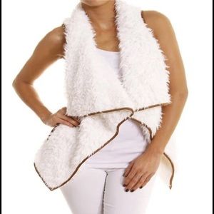 Faux fur vest poncho