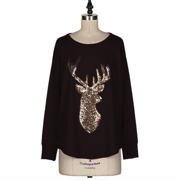 Sequined deer sweater!! - Picture 2 of 3