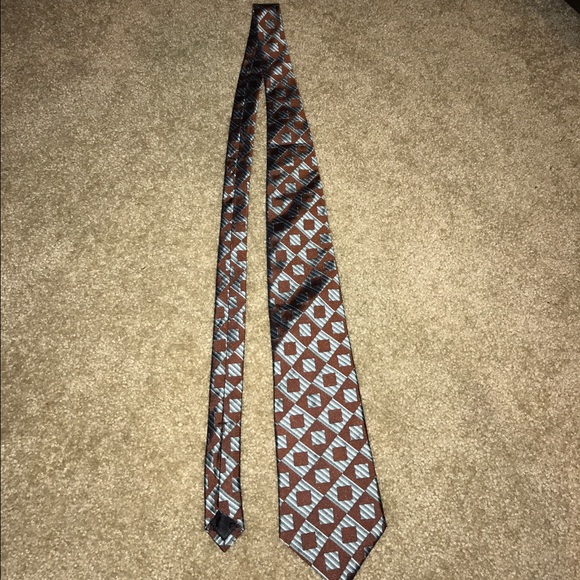 DKNY Blue And Brown Tie