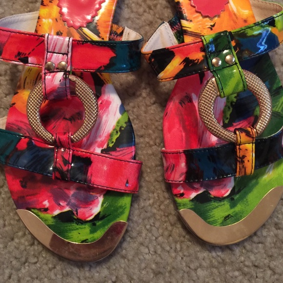 Authentic Ferdene floral low heels slippers - Picture 3 of 4