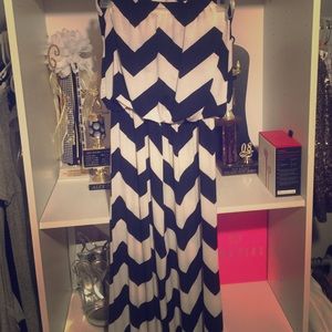 Strapless, chevron jumpsuit