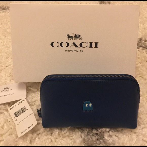 🔚SOLD🔚Coach Pac-Man Blue Ghost Cosmetic Case