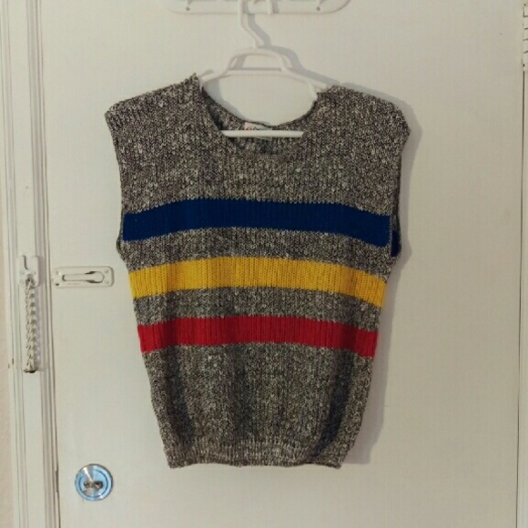 Vintage Sweaters - Vintage rainbow sweater vest