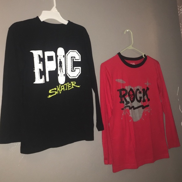🎸2, boys longsleeved T-shirts. Rock & Skate🏄🏻