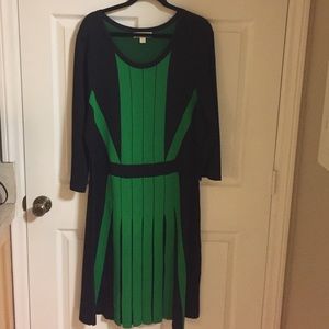 Michael Kors pleated fit & flare sweater dress